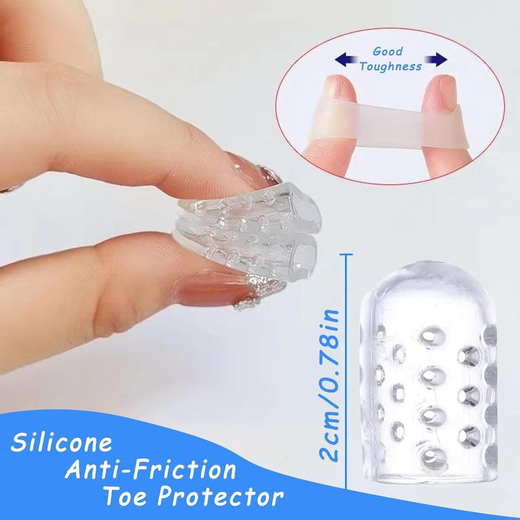 Silicone Anti-Friction Toe Protector, Silicone Toe Protectors, Gel Toe Protectors, Breathable Little Toe Covers, Blisters, Calluses, and Corns