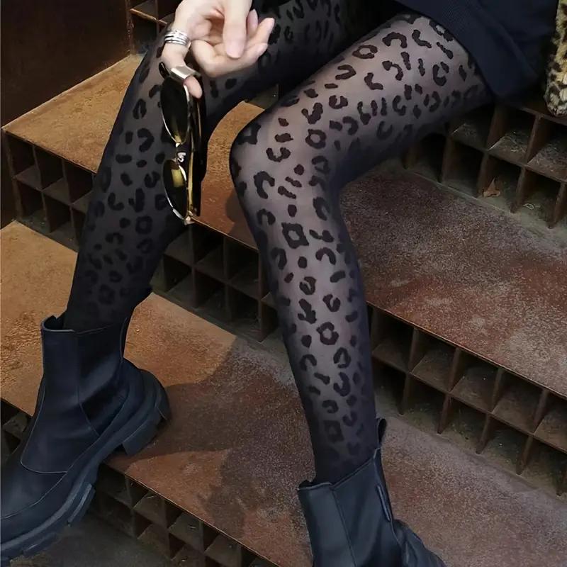 New Women Sexy Black Leopard Print Pantyhose Stockings For Women Tights High Nightclub Party Gift