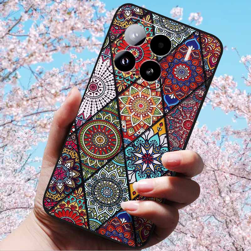 For Xiaomi 15 Pro 5G 6.73"Cases 3D Relief Soft Silicone Cover Retro Embossed for Xiaomi 15 5G Phone Mi 15pro 15 3D Soft TPU Case