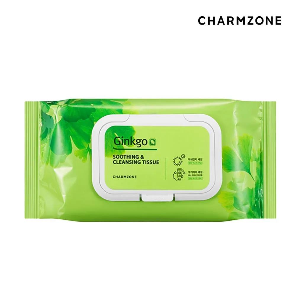 CHARMZONE Ginkgo Soothing & Cleansing Tissues 70 Sheets (1 Pack) 1 pack of 70 sheets