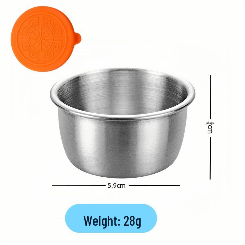 304 Stainless Steel Sauce Container with Silicone Lid, Sealed, for Outdoor Use and Seasoning.