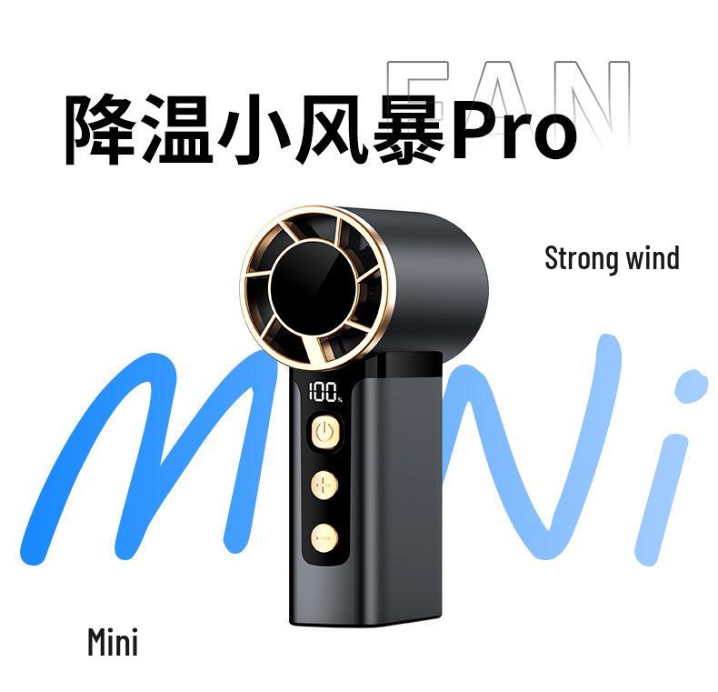 Rechargeable Portable Bladeless Mini Fan with Ice Cooling & Digital Display