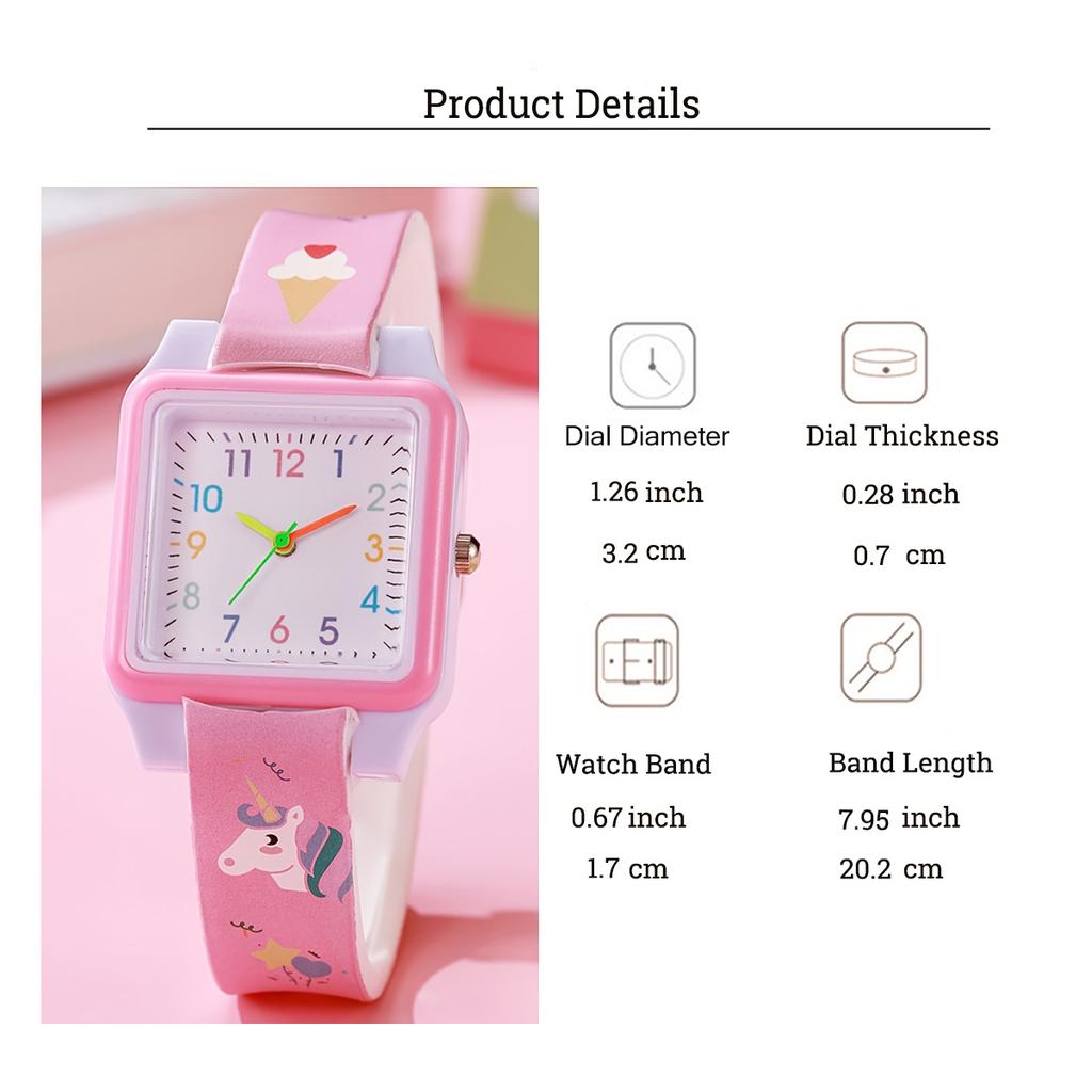 Relógio de Desenho Animado Fofo de Unicórnio Arco-Íris Fantasia Cores Vibrantes Tendência da Moda Relógio de Quartzo para Presente de Natal Halloween