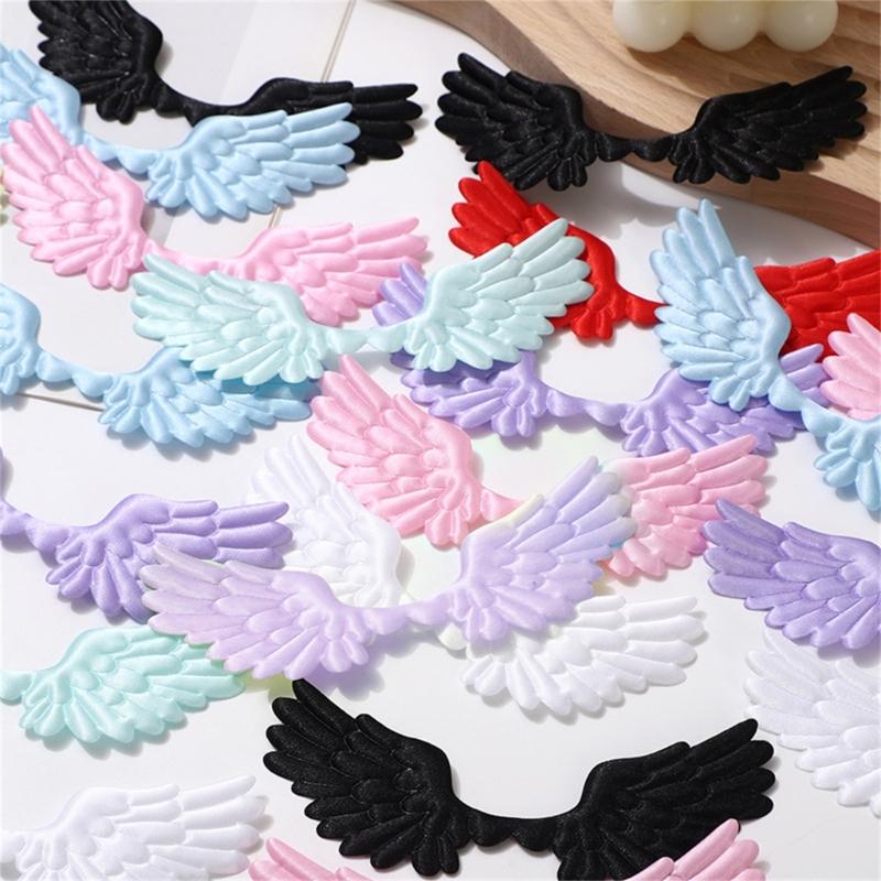 10Pcs Fabric Wing Charm Embossed Fabric Wing Appliques For Handmade Art Craft Home Decoration Clothing Sewing Craft