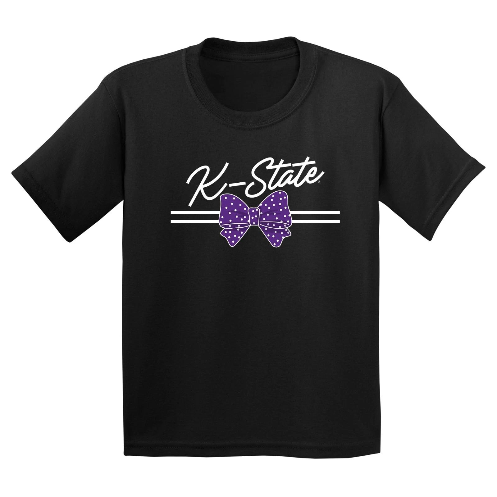 K-State Bow Script Youth T-Shirt - Black L