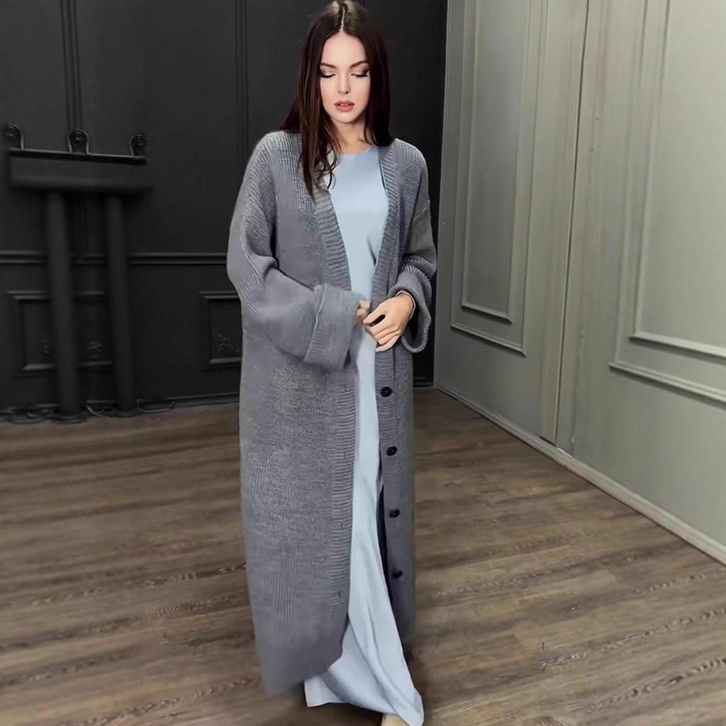 2025 European Fashion V-neck Slim Knit Cardigan Dress