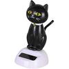 Solar tanzende Spielzeuge Wackelkopfsspielzeug Schwarze Katze Tier tanzende Figur Spielzeugauto Armaturenbrett Dekoration