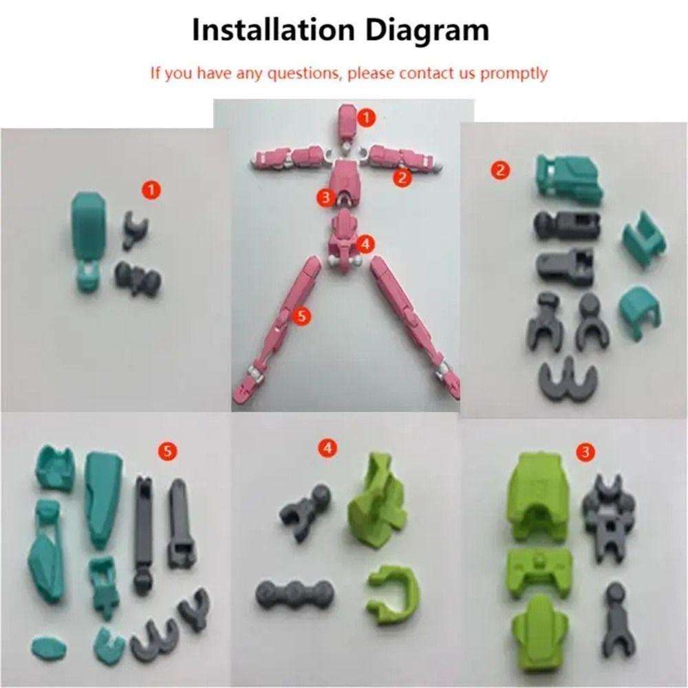 Figures Toys 3D Printed Mannequin Model Doll Shapeshift Robot Movable Robot  Parent-children