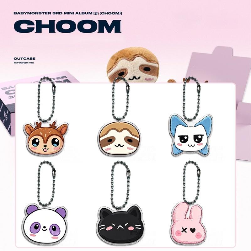 Baby Monster Inspired Plush Keychain Cute Animal Keyring Key Holder RAMI AHYEON RORA ASA Bag Accessories Fans Gift
