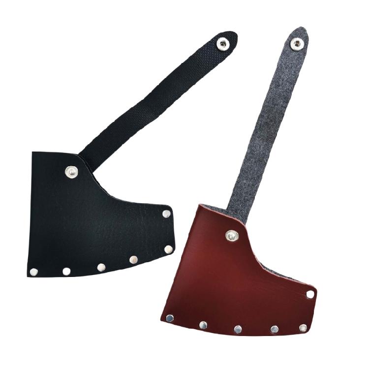 Outdoor Hatchets Holder with Safety Lock System Leather Construction Protective Case for Campers Hunters and Woodworkers