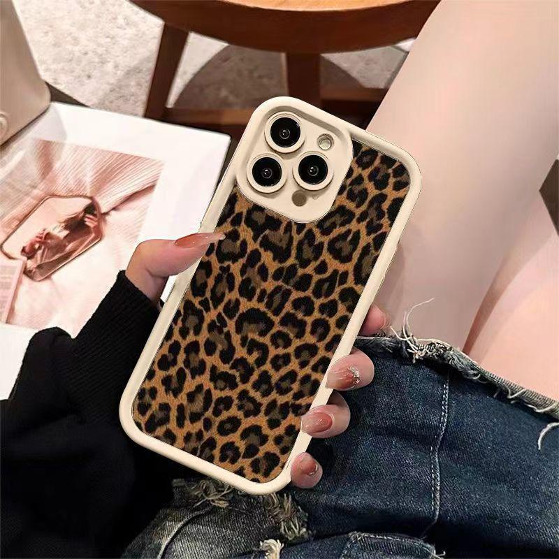 Husă moale anti-alunecare maro pentru iPhone 14 Pro Max, design Leopard XS, pentru Apple 12 Plus.