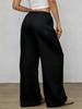 2026 Women's Pure Cotton Loose Solid Color Elastic Waist Wide-Leg Casual Pants