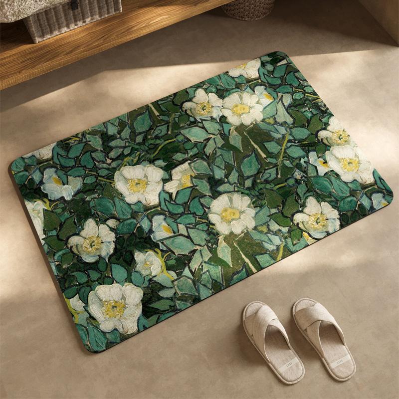 

Bathroom floor mat, toilet water-absorbing non-slip floor mat, diatom mud bathroom, toilet door carpet retro new waterproof 40x60cm15.7x23.6in