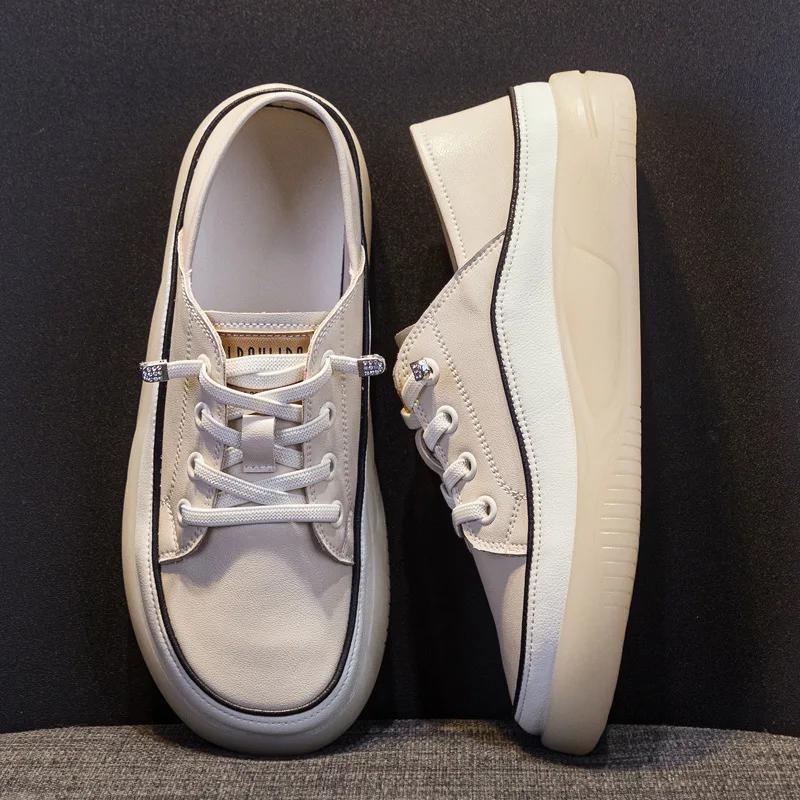 Fujin 3cm Cow Genuine Leather Oxfords Chunky Sneaker Ergonomic Autumn Soft Flats Leisure Loafer Spring Ethnic Woman Comfy Shoes