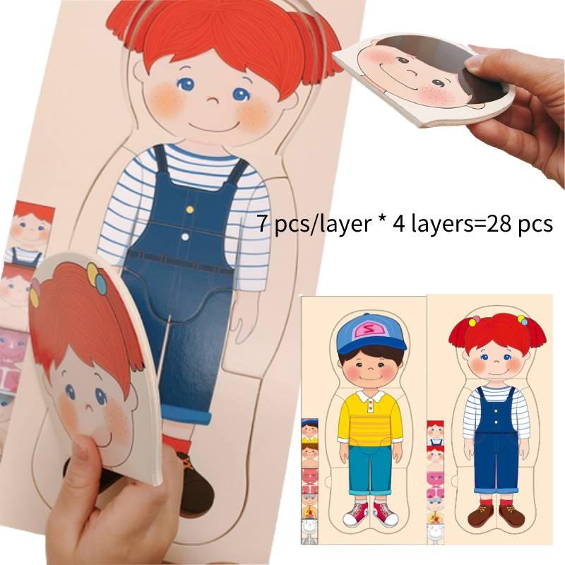 Holz-Puzzle-Spielzeug zur menschlichen Körperstruktur für Jungen und Mädchen