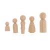 Family Peg Dolls Wooden Unpainted DIY Decor Wedding Cake Topper Home Ornament Kids Toys Crafts 5PCS/Set