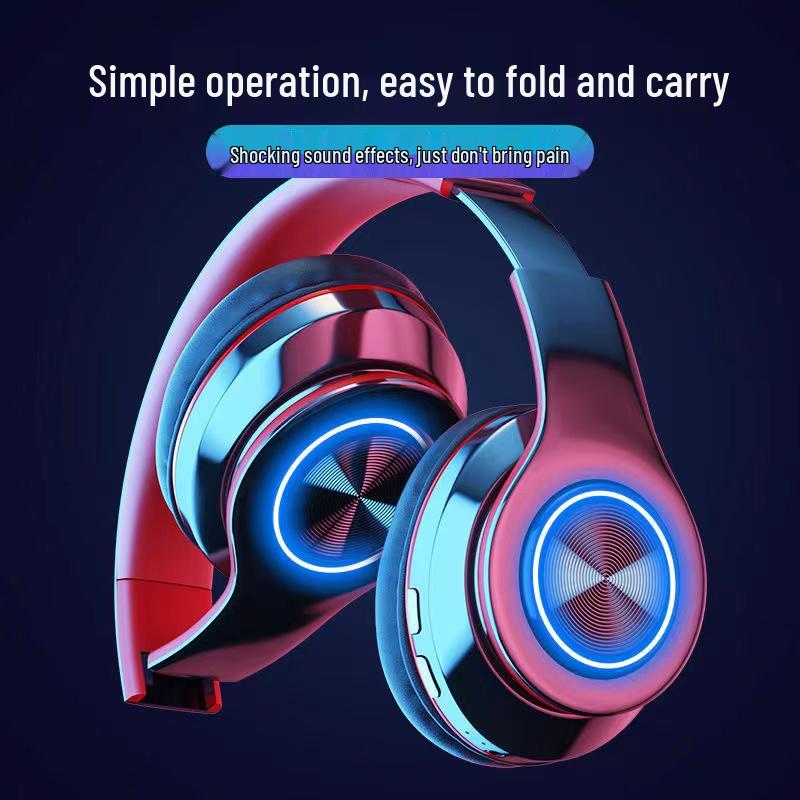 Luminous Bluetooth Head-mounted Heavy Bass Wireless Sports Gaming Headset