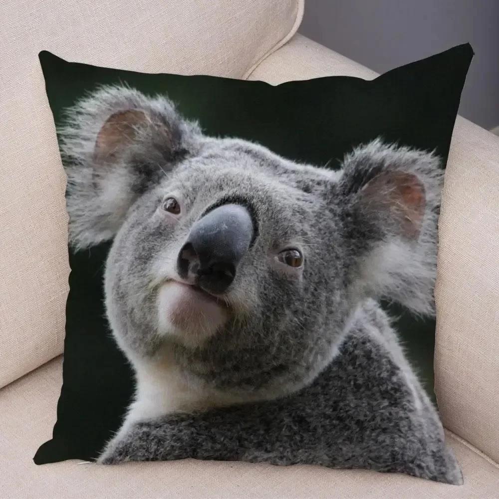 Cute Australian Koala Pillowcase Modern Home Bedroom Living Room Sofa Cushion Cover X Peach Skin Pillowcase