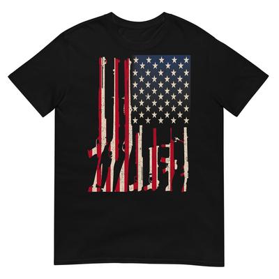 USA Flag of Guns T-Shirt Cool Second Support Patriotic Gift