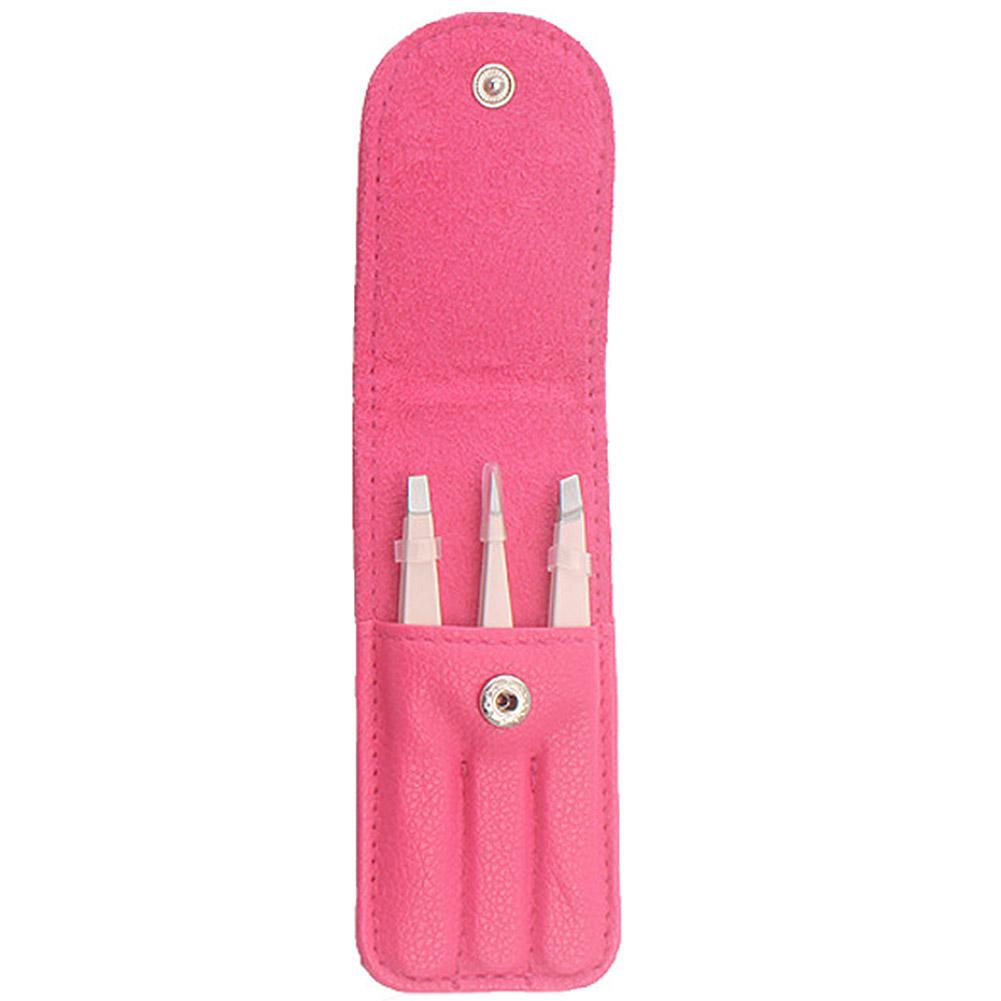 TBH 3Pcs Point Slant Flat Stainless Steel Eyebrow Tweezers Hair Removal Clips Set