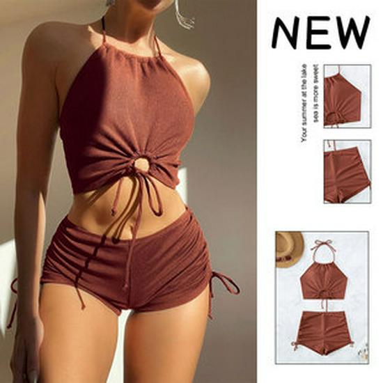 2025 Trendy Printed Three-Piece Bikini Set: Women's Swimwear for Beach or Vacation
