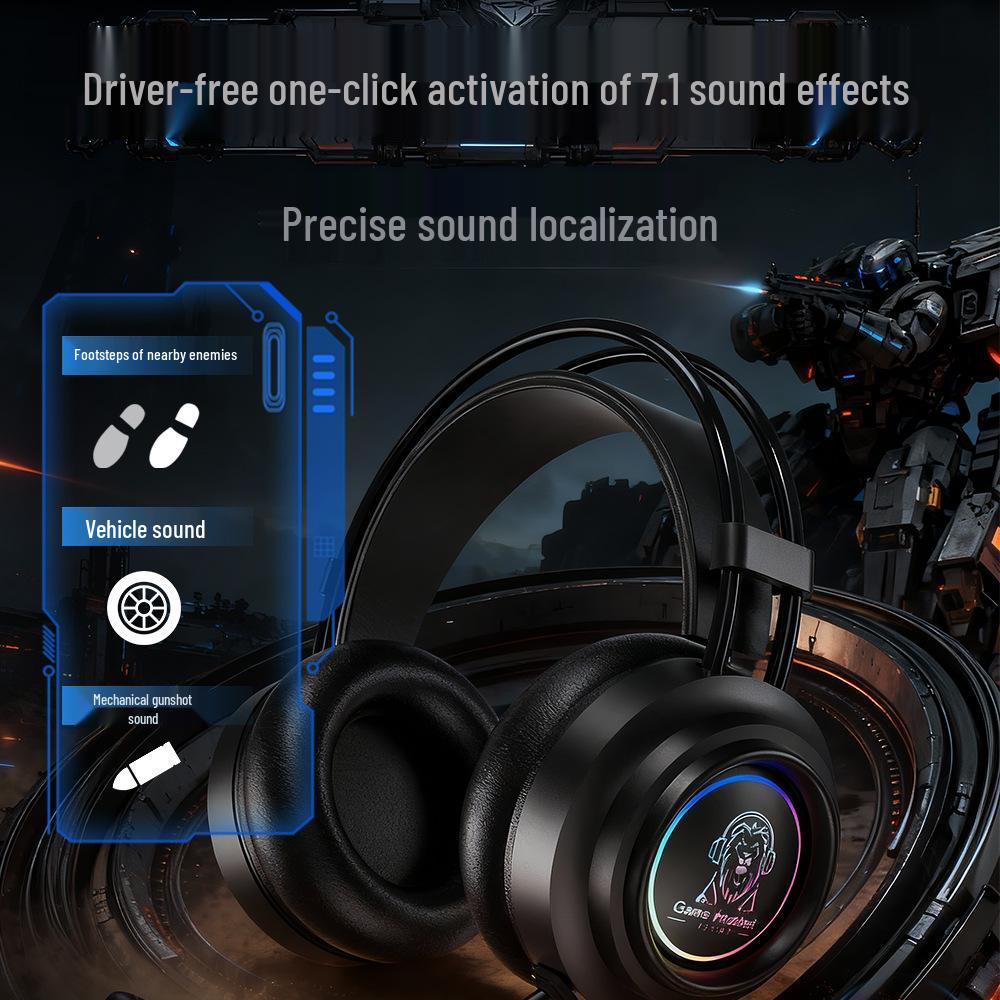 RGB Wired Over-Ear 7.1 Surround Sound Gaming Headset with Noise-Cancelling Mic