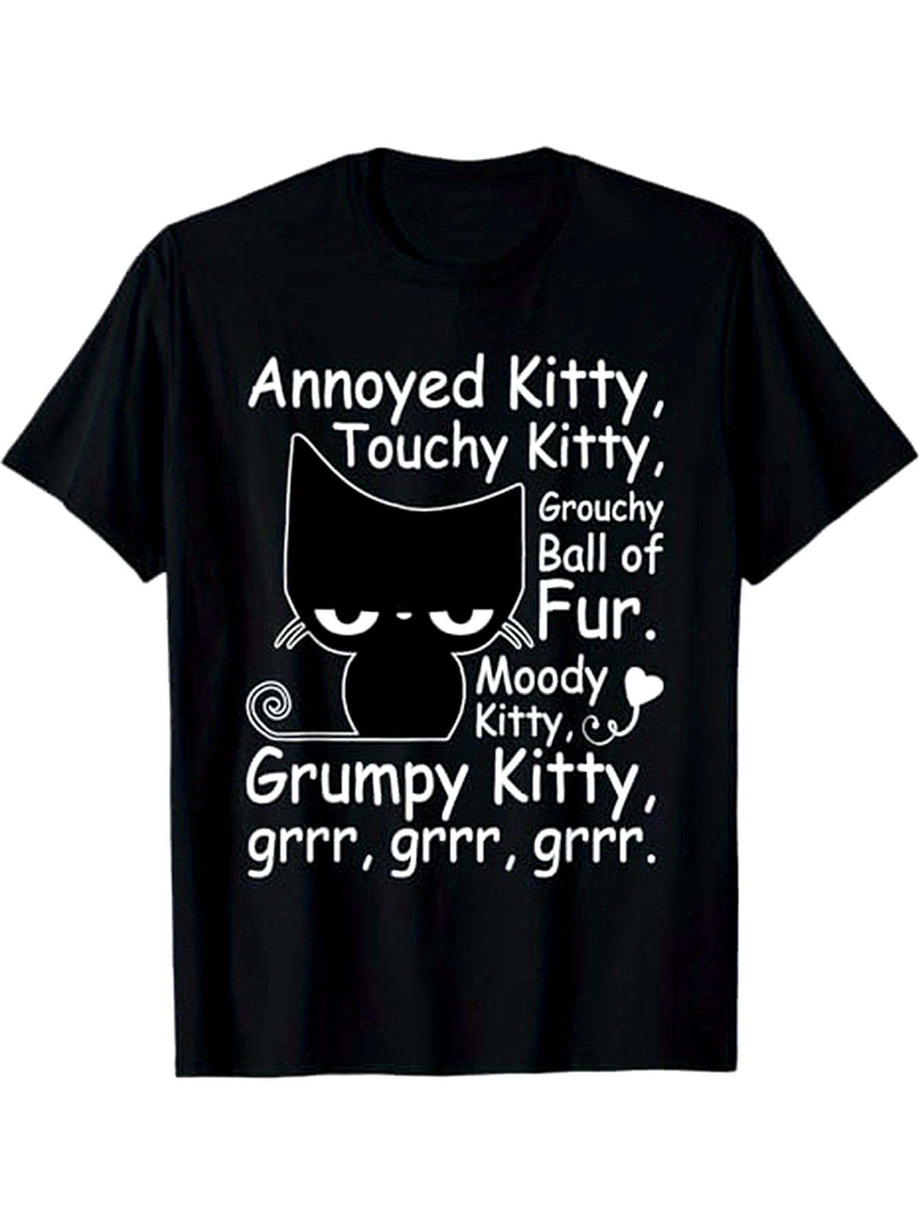 

Humorous T-Shirt for Cat Enthusiasts with an Attitude, Perfect for Men, Women, Parents, And Friends, Available in Sizes 1XL-5XL, Color: Black 5XL різнокольоровий