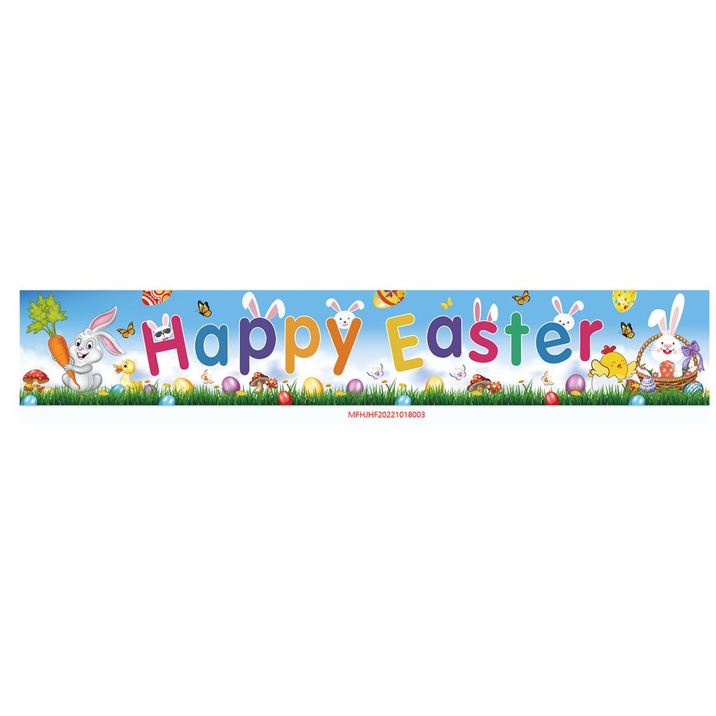 300 * 50Cm Easter Courtyard Porch Fence Decorative Banner Rabbit Egg Poster Custom