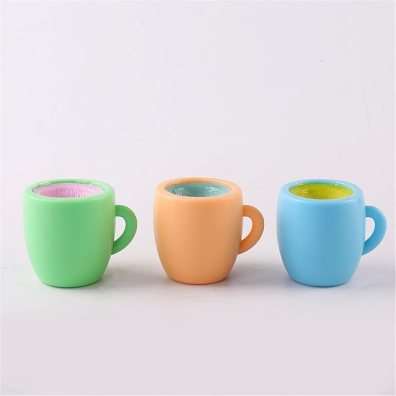 Squeeze Squirrel Stress Relief Toy Kids Popup Cartoon Squeezable Ball Toy Pinch Cup Decompression TPR Toy for Autisms