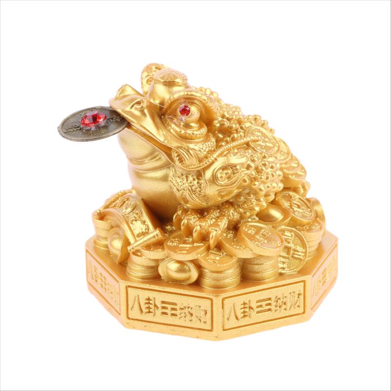Three Legged Money Frog Feng Shui Toad Statue Wealth Lucky Ornament for Home Office Fortune Decor