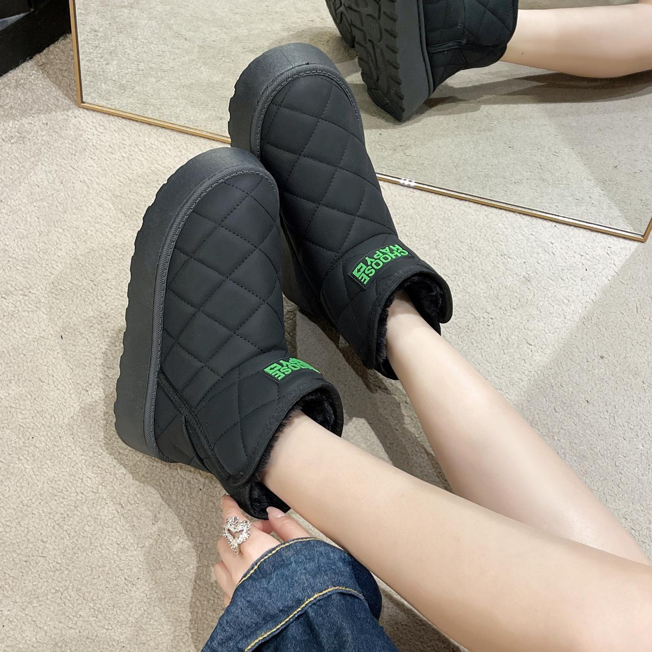 

Хлопковые туфли на высоком каблуке зимние короткие сапоги для женщин 41 чёрный