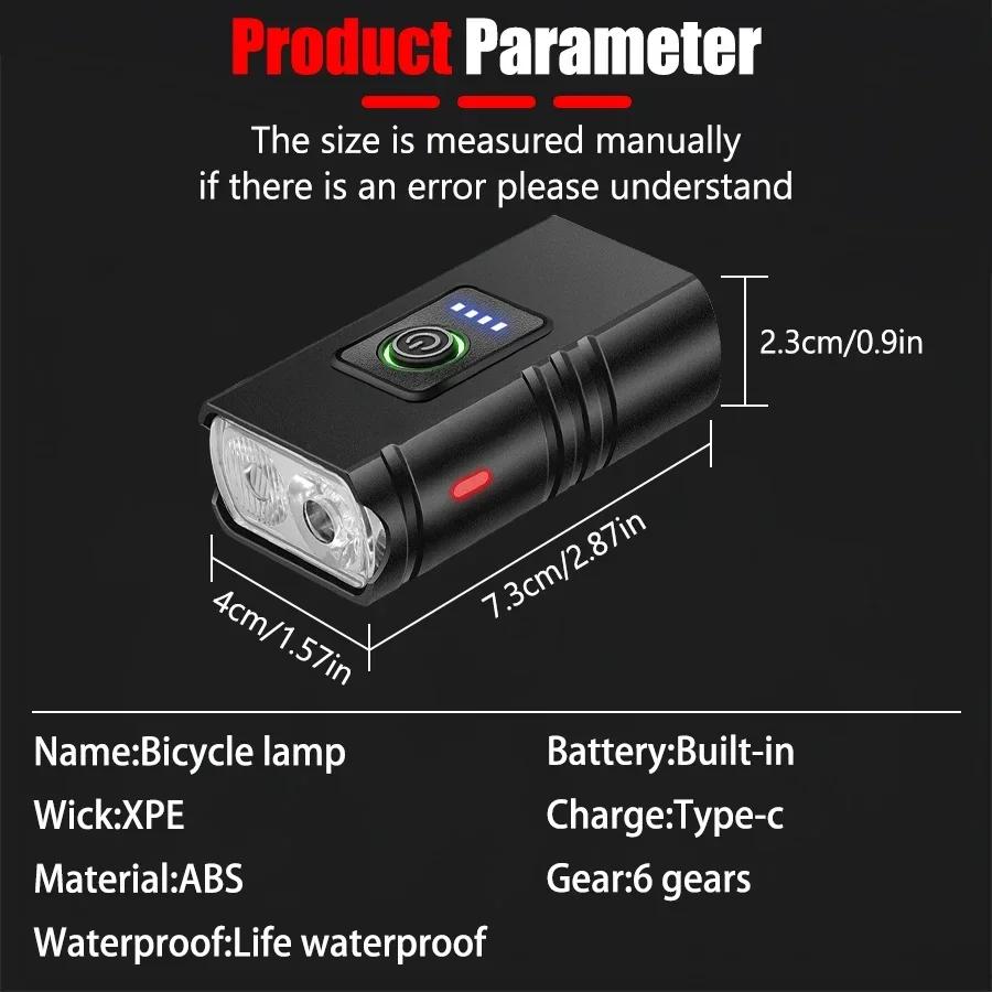 Fahrradlicht vorne, wiederaufladbar, USB, Power-Display, LED-Fahrradlicht, wasserdicht, Fahrradscheinwerfer, Taschenlampe, Fahrradzubehör