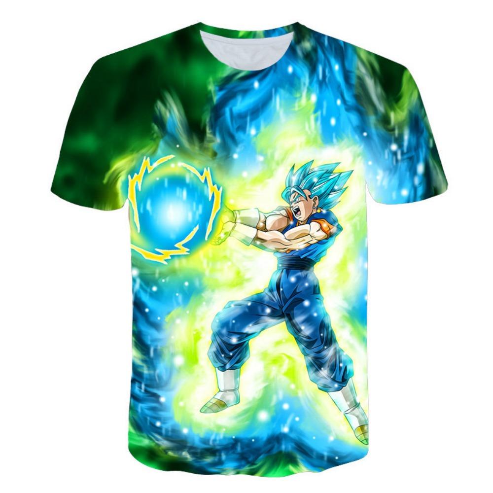 Children's Dragon Ball Series 3D Digital Printed Boys' Casual and Comfortable Round Neck Short Sleeved T-shirt
