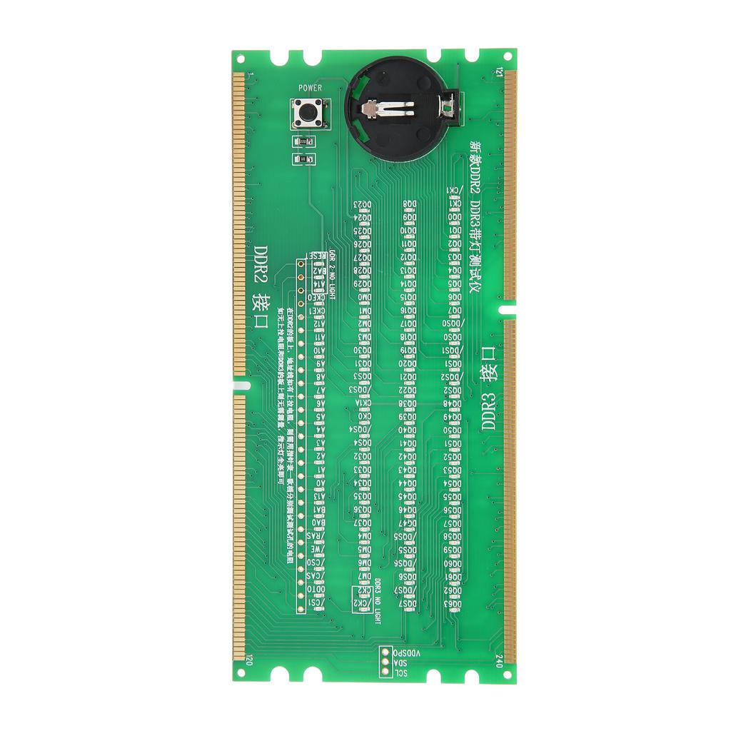 Computer Memory Tester DDR2 DDR3 2 in 1 PCB Material Light Emitting Diodes Desktop Mainboard Tester