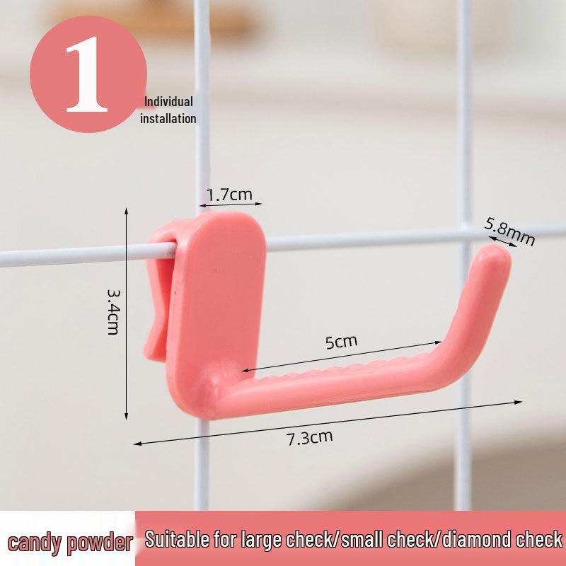 Nail-Free Grid Panel Hook for Wire Mesh Shelves - No-Drill Wall Storage Hooks for Kindergarten Display