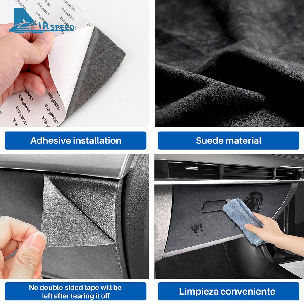 Car Copilot Box Anti-kick Sticker LHD RHD For Mazda 3 Axela BP 2019-2021 2022 2023 2024 2025 Suede Carbon Fiber Style Protect DD2