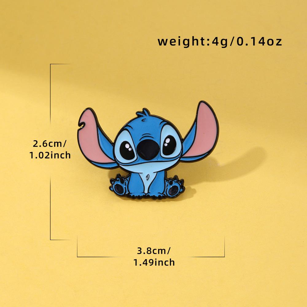 Cartoon Stitch Brooch Metal Badge Cute Cartoon Star Baby Anime Peripheral Bag Accessories Pin Buckle