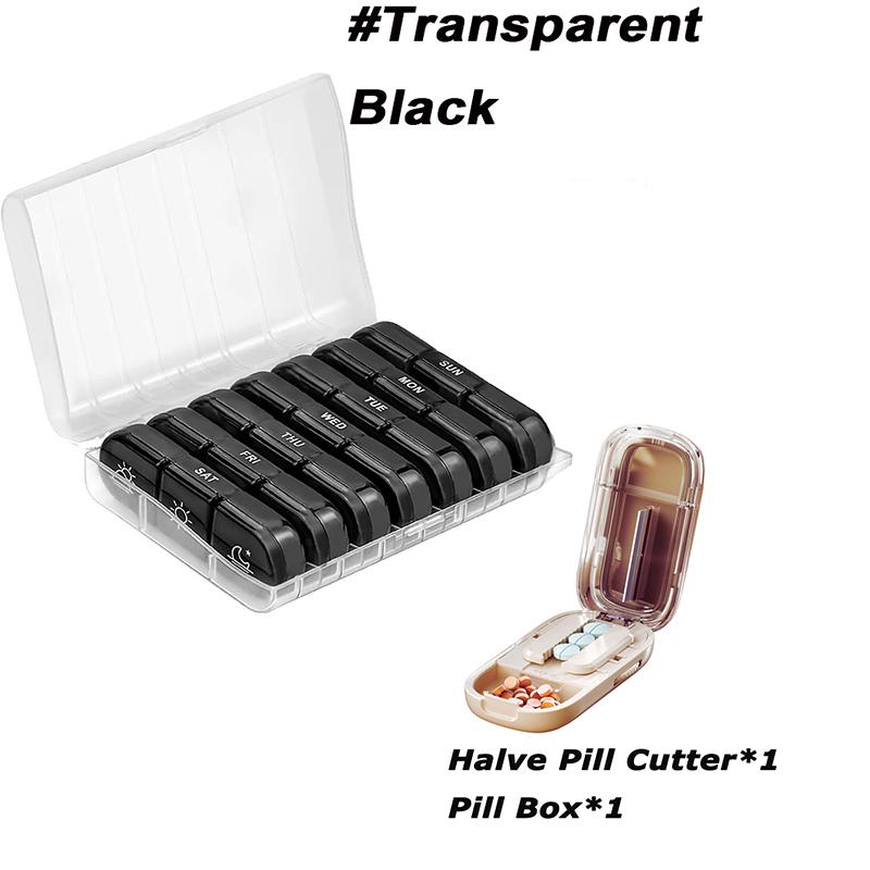 Weekly Pill Organizer Case Portable Travel Pill Box 7 Days Large Compartments for Vitamins Medicine Eating At Time First Aid Kit