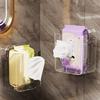 Punch-Free Suction Cup Tissue Box Transparent Face Towel Dispenser Wet Wipes Storage Box  Kitchen