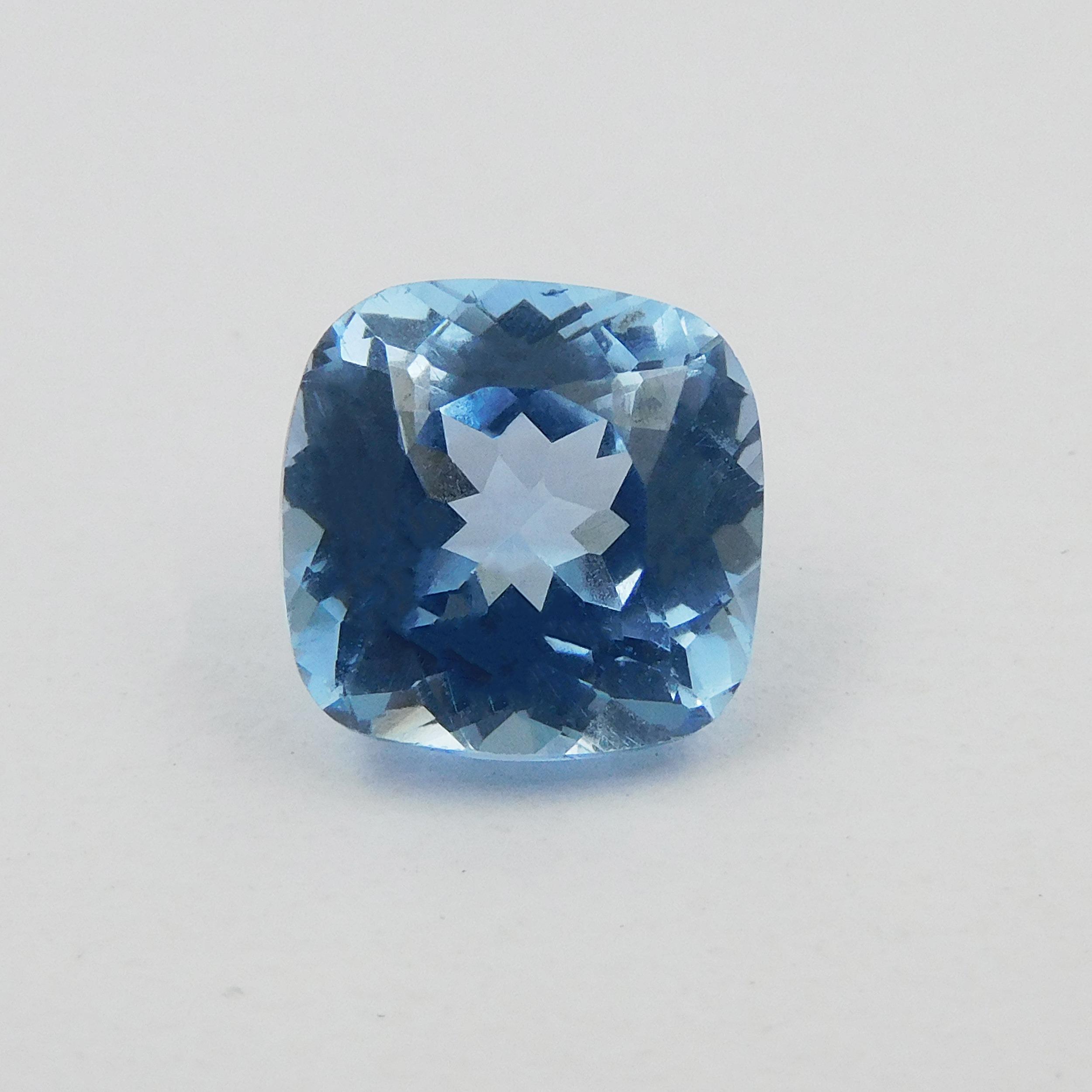 

CERTIFIED 3.85 Carat Natural Blue Sapphire Square Cushion Shape Loose Gemstone P-1191-S 8.9 mm approx синій