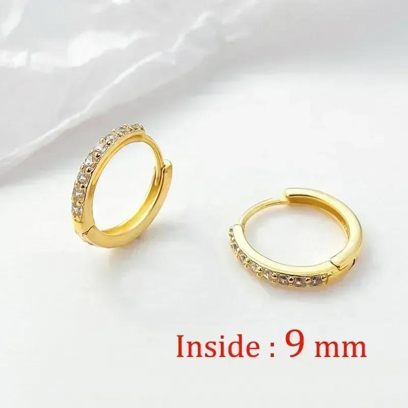 2Pcs Stainless Steel Minimalist Hoop Earrings Crystal Zirconia Small Huggie Thin Cartilage Earring Helix Tragus Piercing Jewelry