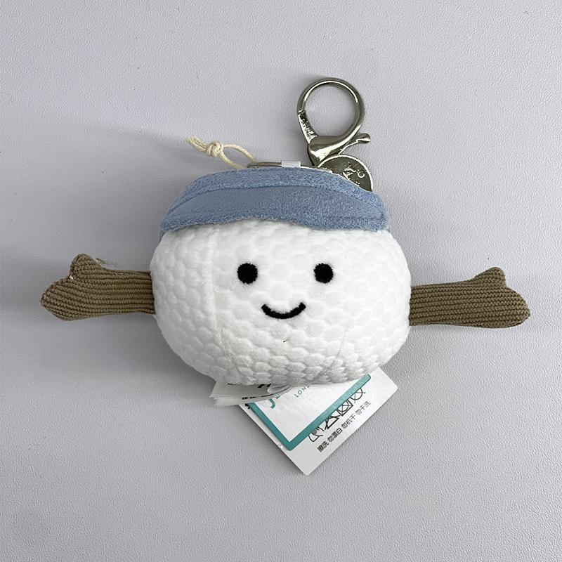 JC Plüsch-Taschenanhänger, Schlüsselanhänger im Golf-Design, Quallen-Plüschtiere und Taschenanhänger in Form von Macarons, Muffins und Basebällen gray