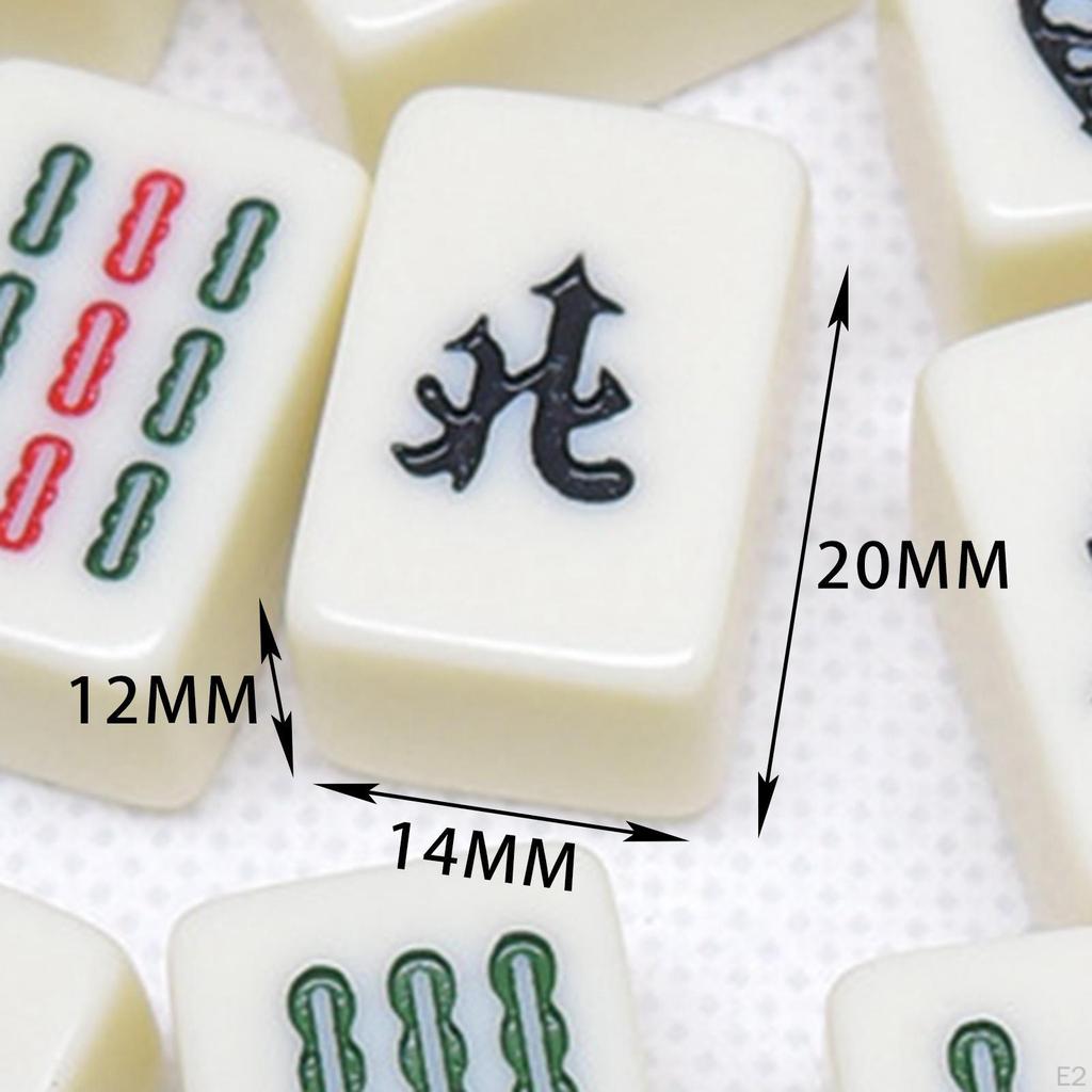 Chinese Mahjong Game Set with Carrying Travel Case 144 Tiles Fuuny Board