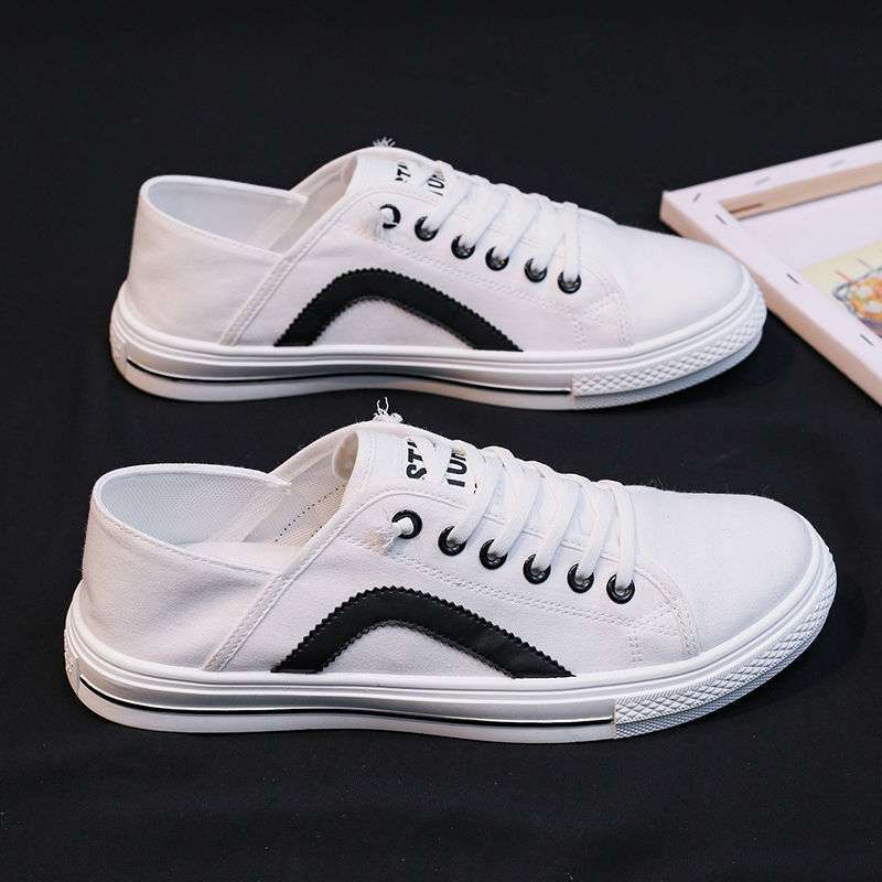 Spring and summer shoes men's one-pedal lazy cloth shoes men's two wear canvas shoes trendy shoes versatile casual board shoes men's shoes