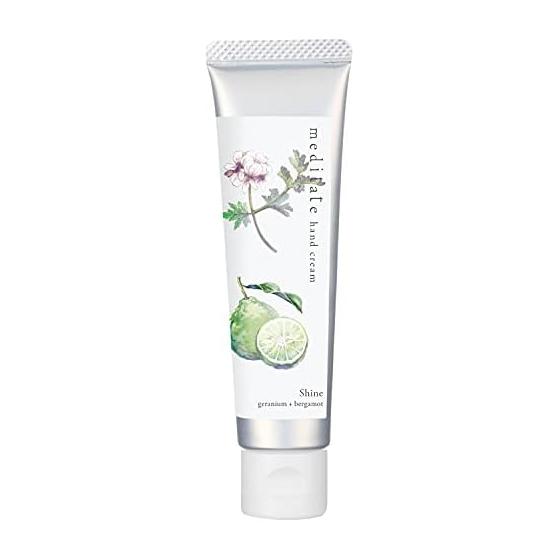 meditate hand cream shine (geranium x bergamot scent) 30g essential oil