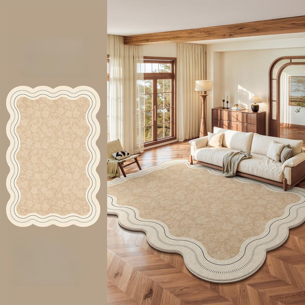 Irregular Shape Rugs for Bedroom Fluffy Soft Bedside Rug Retro Style Living Room Decoration Carpet Thick Plush Lounge Floor Mat
