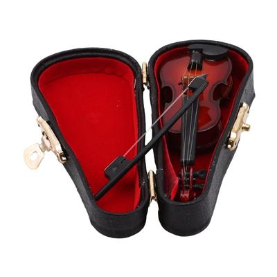Mode Holz Musikinstrumente Sammlung Dekorative Ornamente Mini Violine Mit Unterstützung Miniatur Modell Dekoration Geschenke