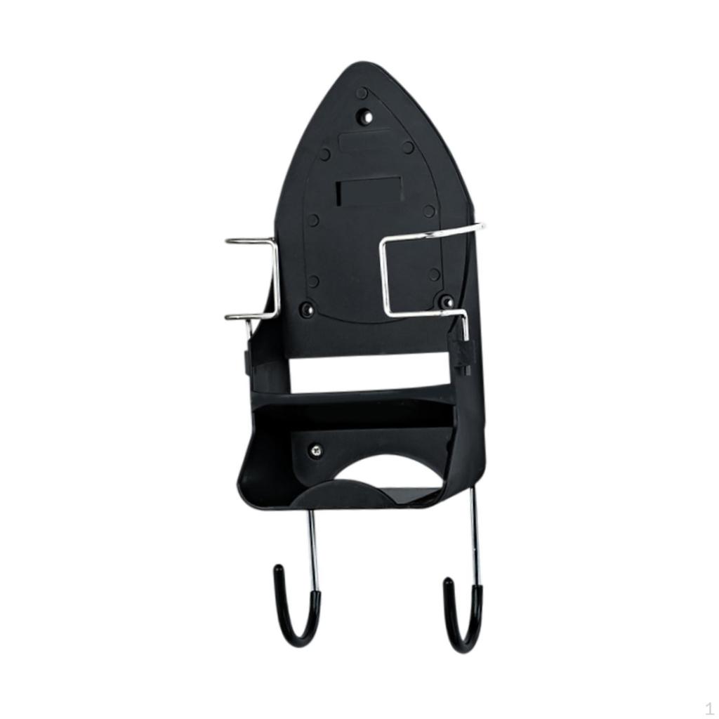 Electric Iron Hanger Ironing Board Holder with Hooks Organizer Shelf Rack for Laundry