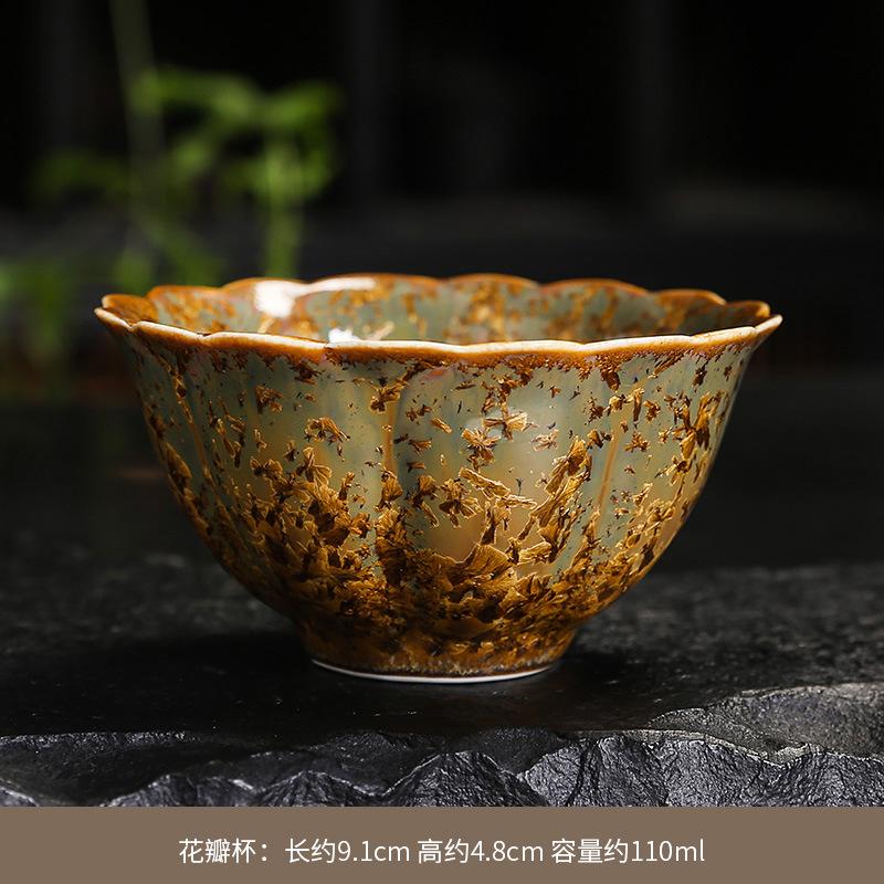 Ceramic Teacup Large Crystal Glaze Gongfu Tea Cup Personal Use Only Luxury Tea Mug For Home Office Desk Collection Gift