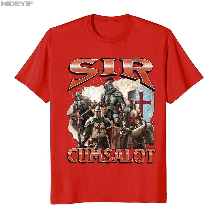 Sir Cumsalot Funny Offensive Knight Meme Bootleg Graphic Tshirt For Men Women 100 Cotton T Shirts Short Sleeve Tops P884